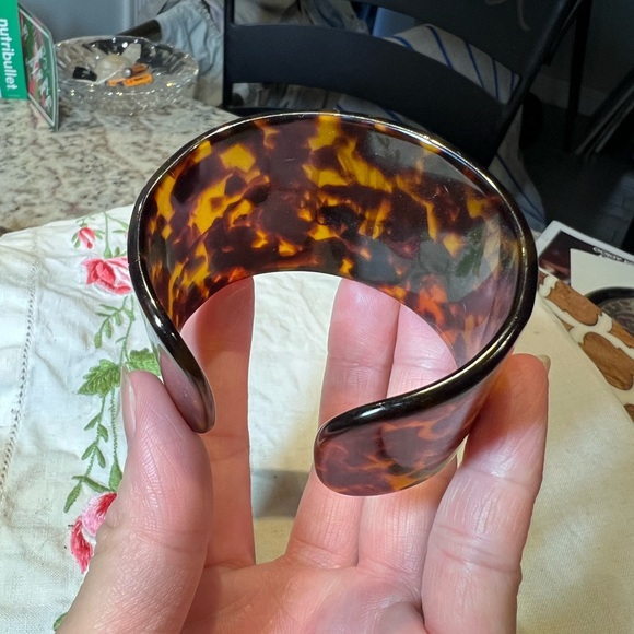 beautiful tortoise shell-look cuff bangle bracelet S - Picture 4 of 8